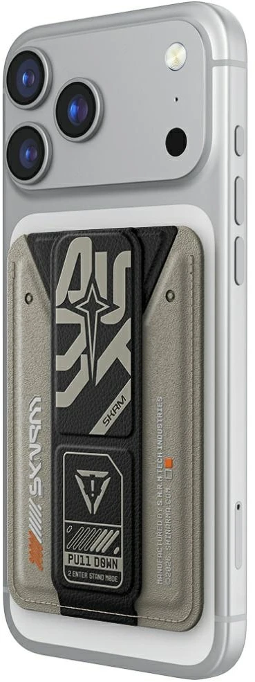 Dėklas Wallet Skinarma Kado Aegis Magnetic Cardholder Grip Stand pilkos spalvos