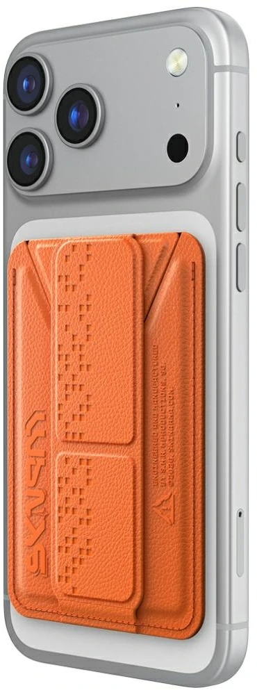 Wallet Skinarma Kado Haxa Magnetic Cardholder Grip Stand oranžinės spalvos