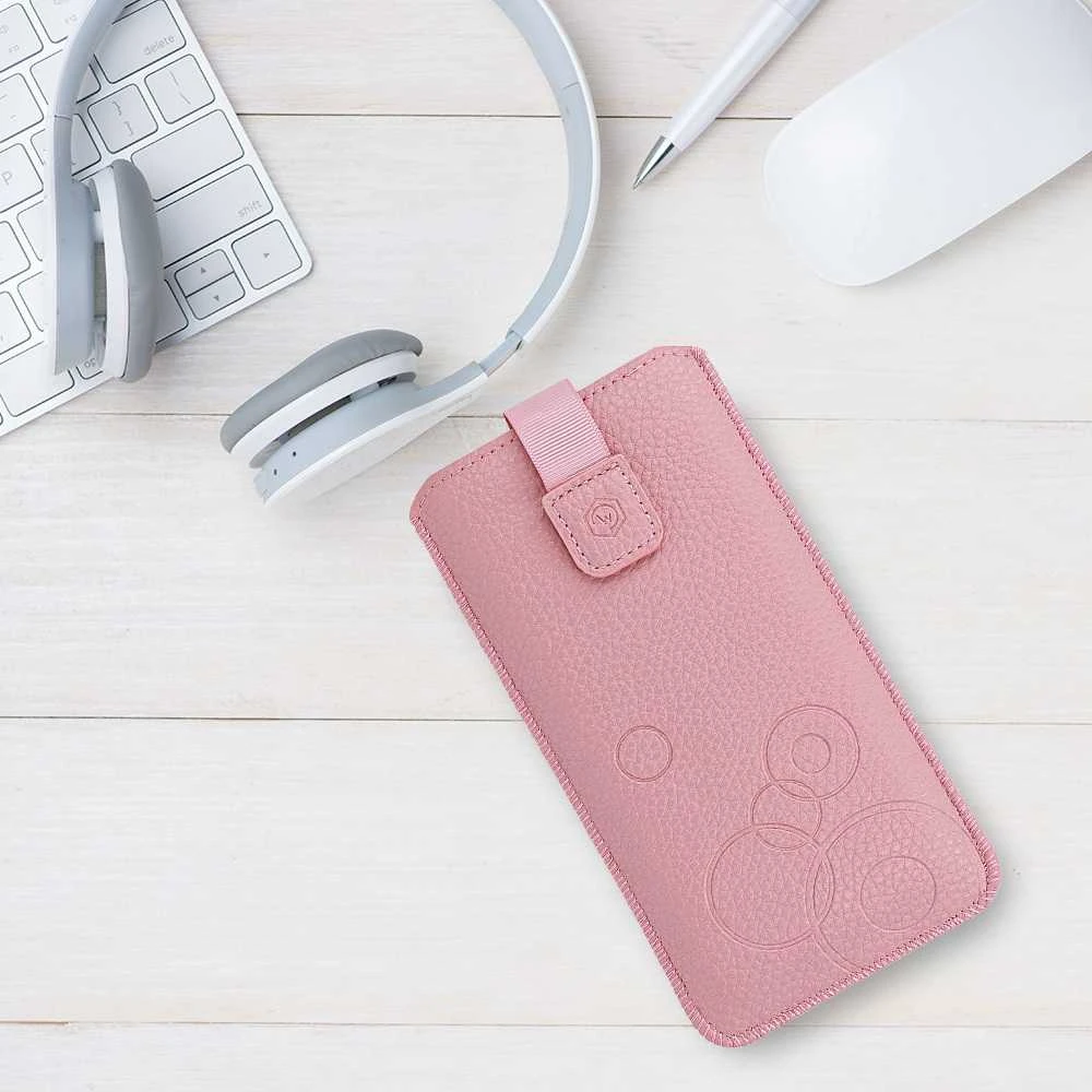Dėklas WONDER Deko maišelis telefonui (Dydis M) Apple iPhone 5/Nokia 215 4G/225/5310 2020 rožinės spalvos