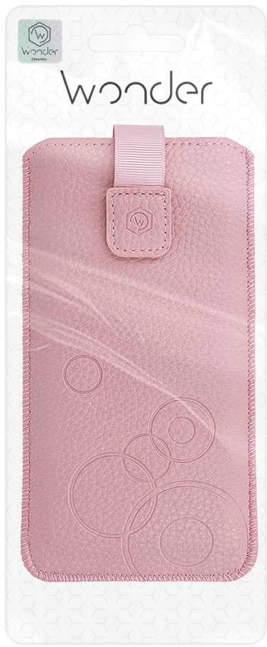 Dėklas WONDER Deko maišelis telefonui (Dydis XL) Apple iPhone 14/14 Pro/Apple iPhone 15/15 Pro/Samsung S23/S23 Plus/S24/S24 Plus/A15/A54 5G rožinės spalvos