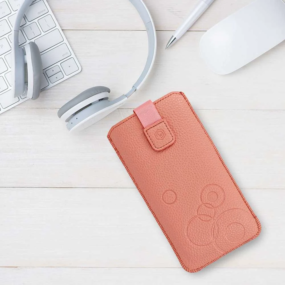 Dėklas WONDER Deko maišelis telefonui (Dydis L) Apple iPhone 13 Mini/12 Mini/SE 2020/2022/7/8 persikų spalvos