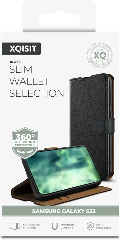Dėklas XQISIT NP Slim Wallet Selection Anti Bac for Galaxy S23 Juodas
