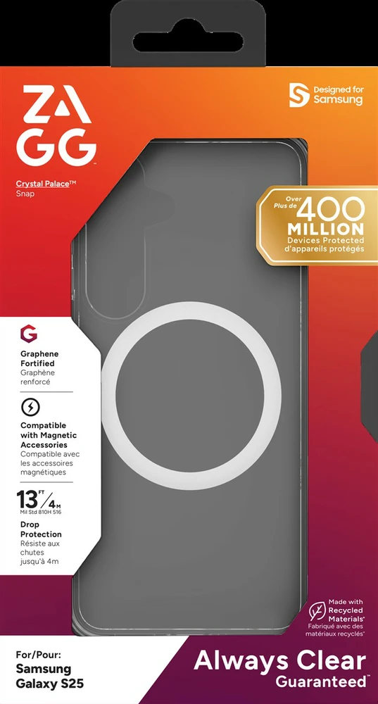 ZAGG Protection Bundle for Samsung S25: Case with MagSafe and Screen Protector