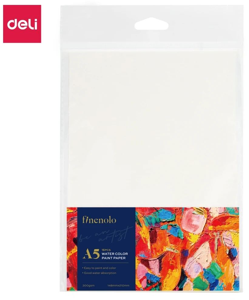 Deli Akvarelinis popierius, A5, 300g, neklijuoti lapai, 16 vnt
