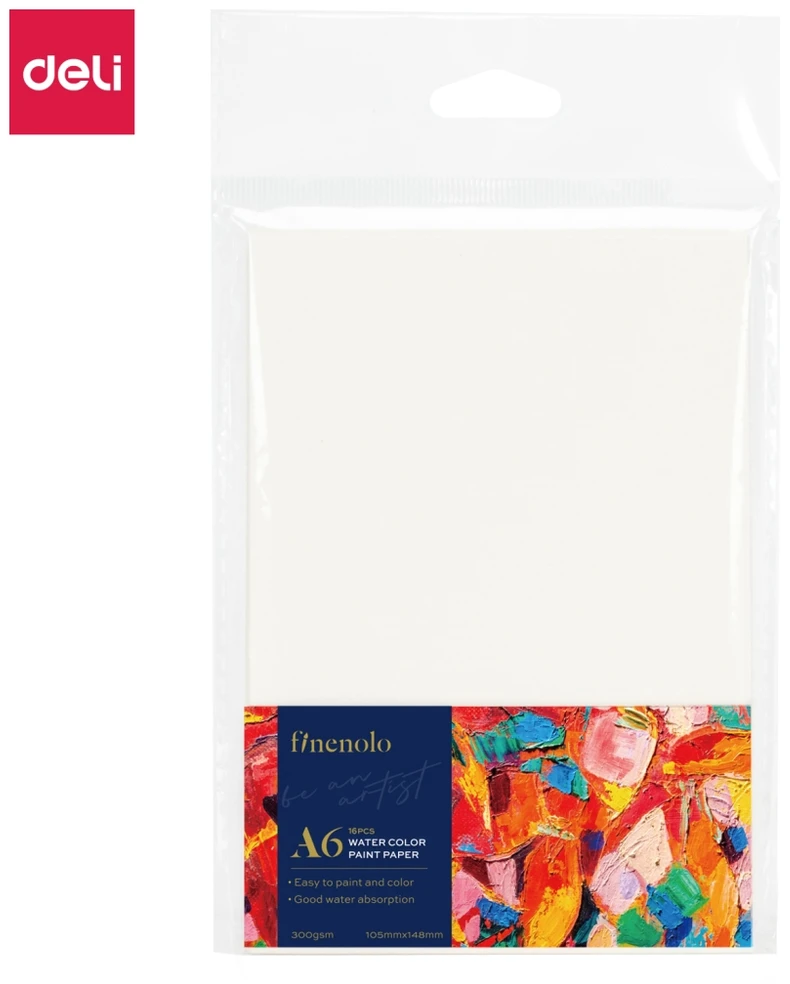 Deli Akvarelinis popierius A6, 300g,neklijuoti lapai, 16vnt