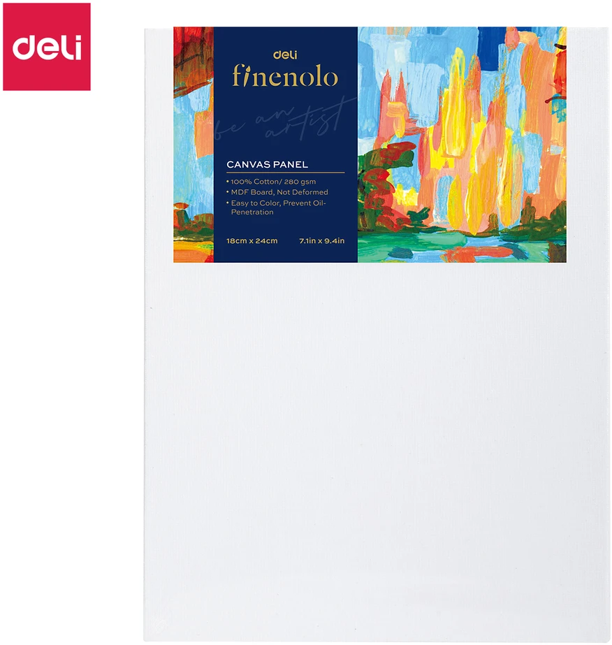 Deli Drobė Finenolo ant kartono 18x24cm, 280g/m2,smulkaus pluošto, 100% medvilnė