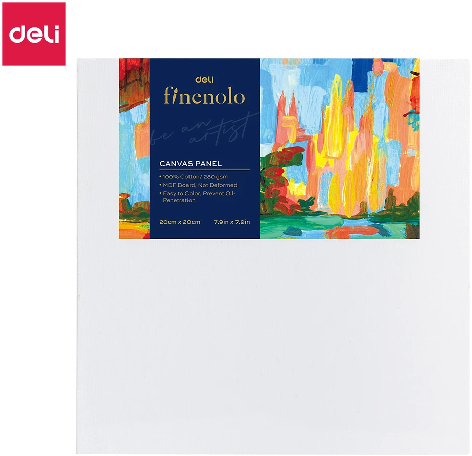 Deli Drobė Finenolo ant kartono. 20x20cm,280 g/m2, smulkaus pluošto,100 % medvilnė
