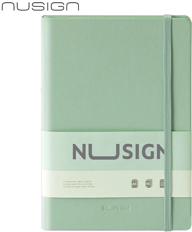 Deli Užrašų knygelė „Nusign“ A5/96, linijomis, PU viršelis, žalios spalvos