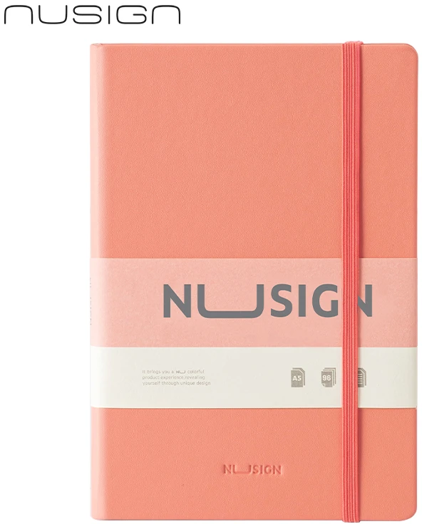 Deli Užrašų knygelė „Nusign“ A5/96, linijomis, PU viršelis, rožinės spalvos