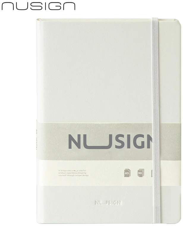 Deli Užrašų knygelė „Nusign“ A5, 96lapų, linijomis, PU viršelis, baltos spalvos