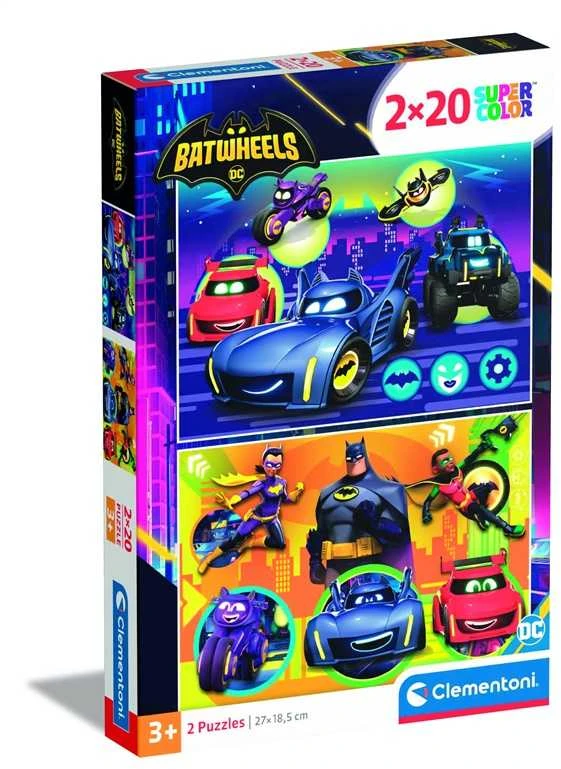 Clementoni Dėlionė 2x20 vnt. - Batwheels