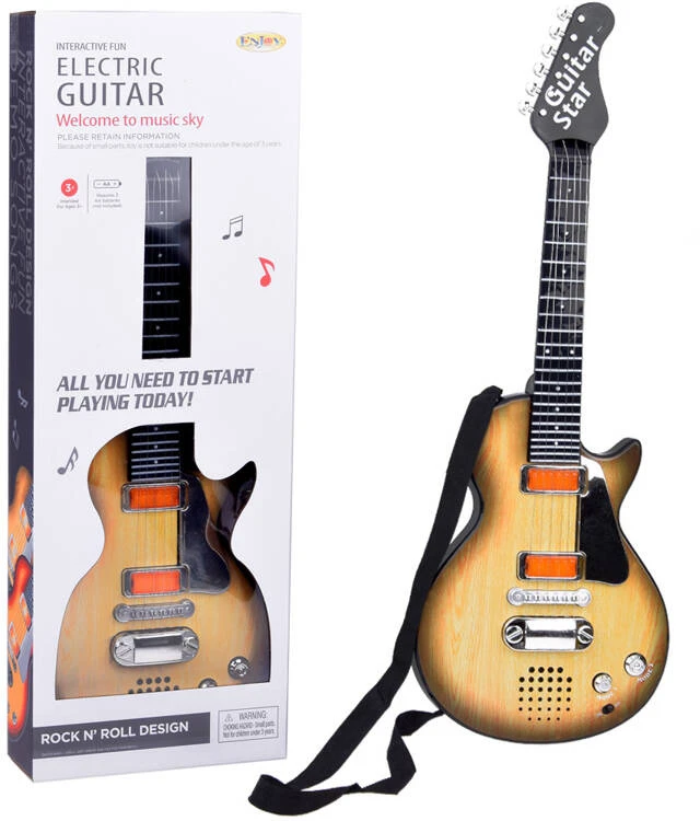 Jokomisiada Elektrinės gitaros žaislas vaikams melodijos šviesa + dirželis IN0169 JA