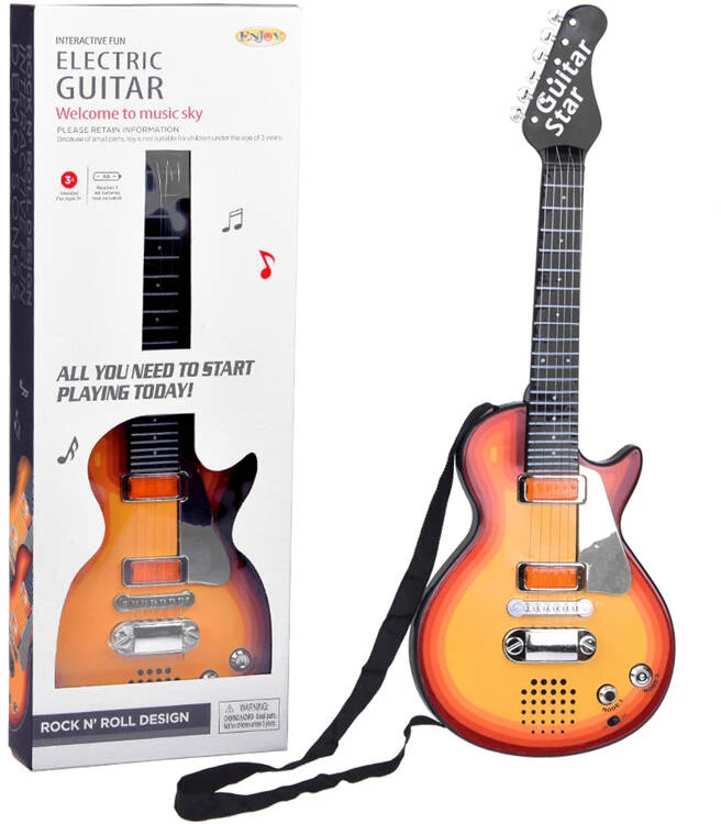 Jokomisiada Elektrinės gitaros žaislas vaikams melodijos, šviesa + dirželis IN0169 CI