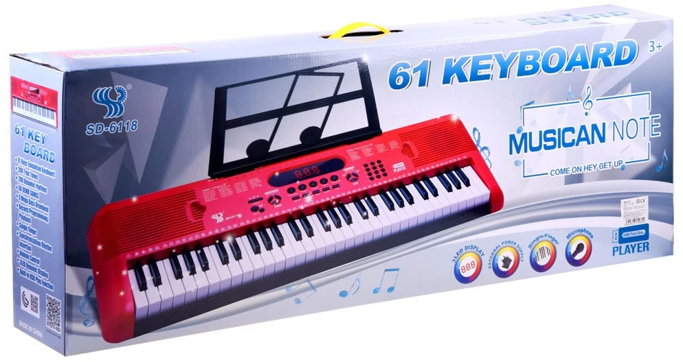 Jokomisiada Klaviatūros organas su mikrofonu 61KL SD-6118