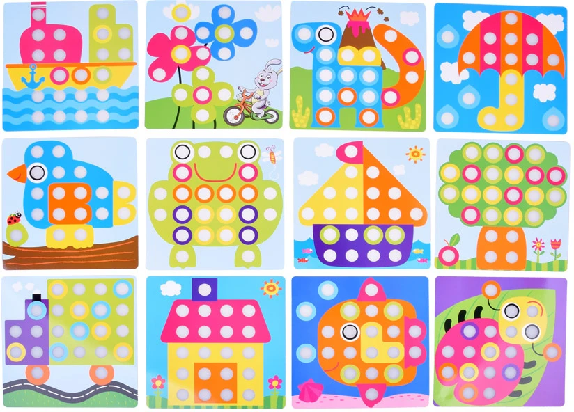 Dėlionė Jokomisiada Creative Montessori mosaic button puzzle - pin pictures ZA1706