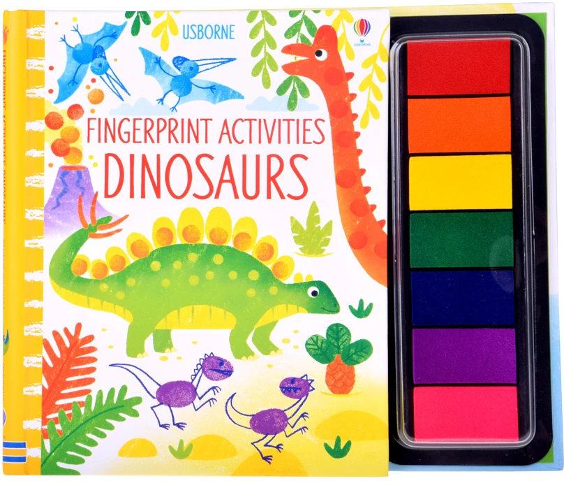 Jokomisiada Kūrybinė pirštų piešimo knyga DINOSAURAI 64 puslapiai 7 spalvos AP0048