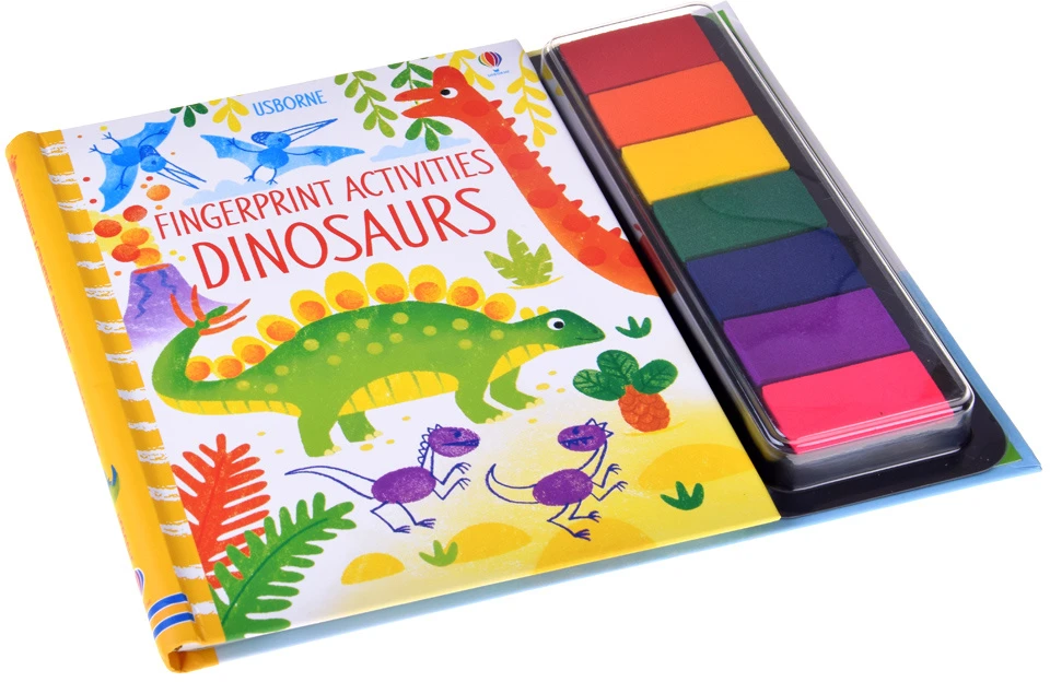 Jokomisiada Kūrybinė pirštų piešimo knyga DINOSAURAI 64 puslapiai 7 spalvos AP0048