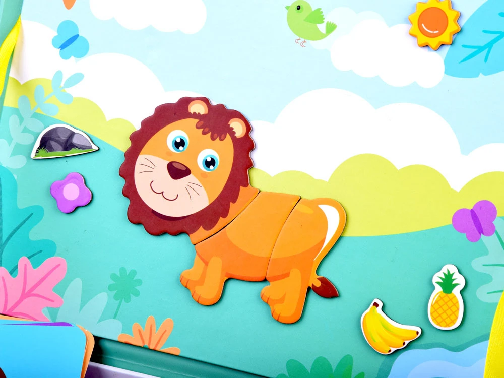 Dėlionė Jokomisiada Magnetic puzzle book ANIMALS ZOO ZA3768