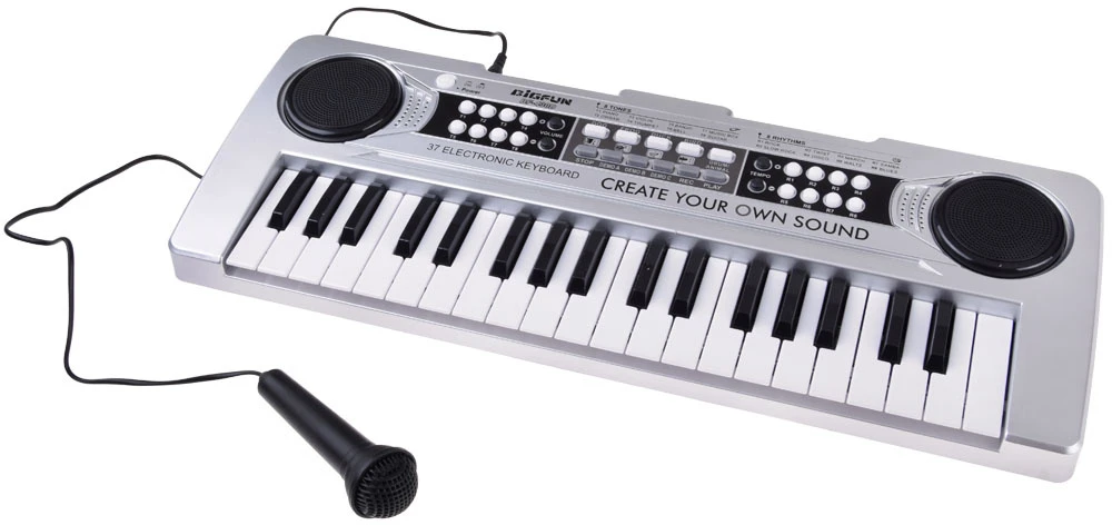 Jokomisiada Mini organ KEYBOARD 37-keys + microphone Sidabrinis IN0183