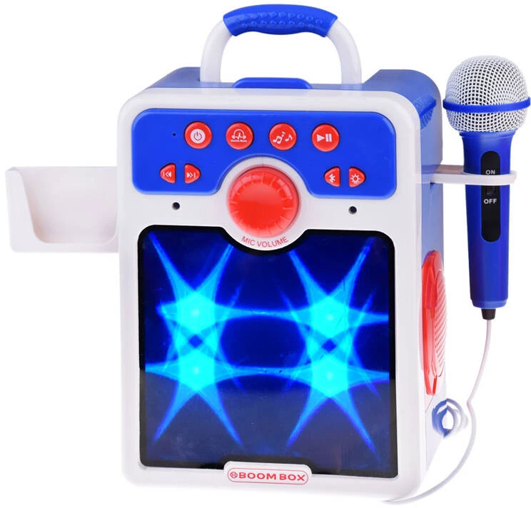 Jokomisiada Muzikinis „Boombox“ mėlynasis garsiakalbis vaikams su mikrofonu