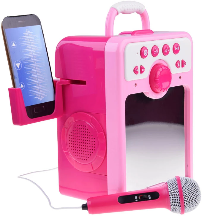 Jokomisiada Rožinė Muzikinis garsiakalbis „Rožinė Boombox“ vaikams, sergantiems mikrofonu,