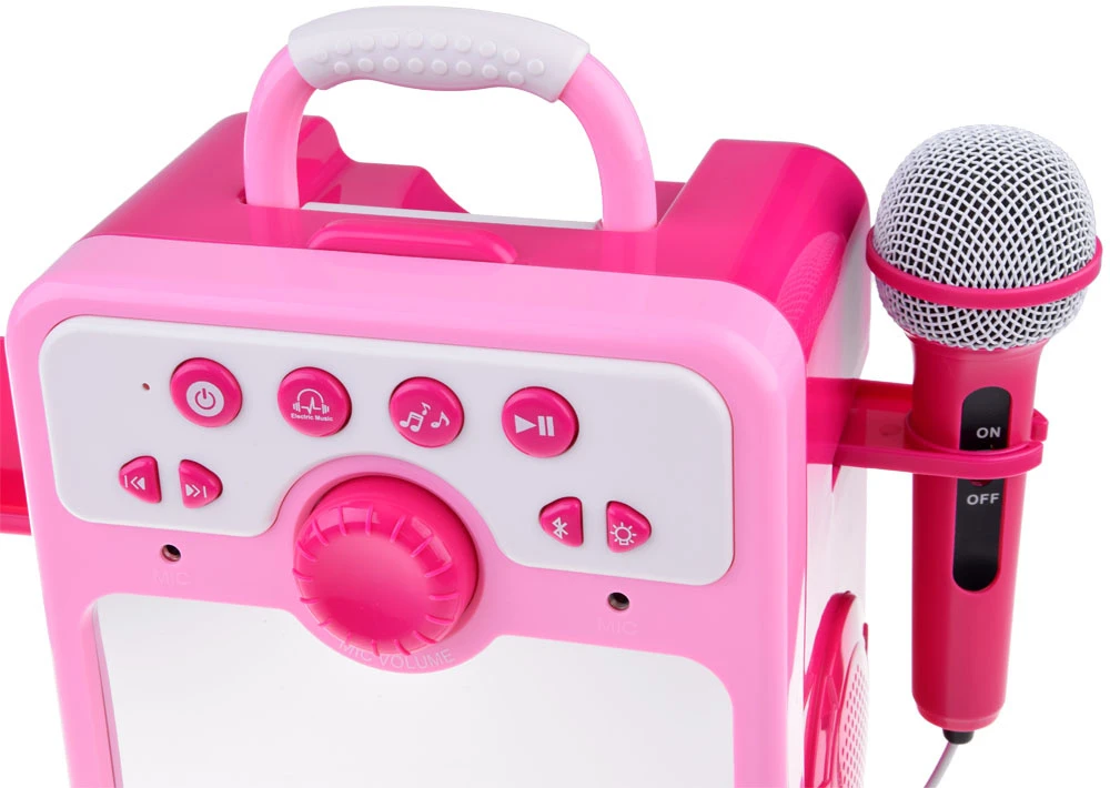 Jokomisiada Rožinė Muzikinis garsiakalbis „Rožinė Boombox“ vaikams, sergantiems mikrofonu,