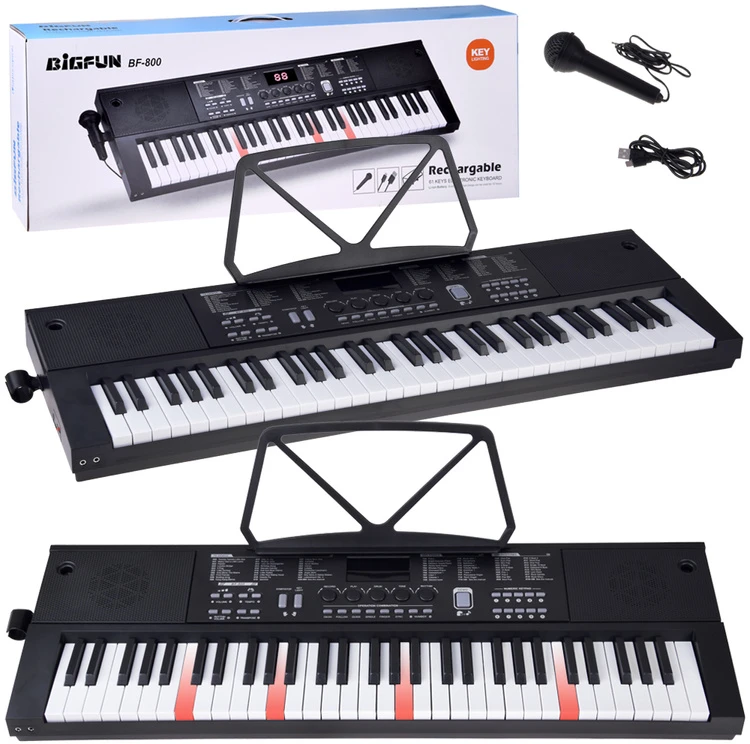 Jokomisiada Organ CLASSIC KEYBOARD 61-keys with a wood feel + microphone IN0184