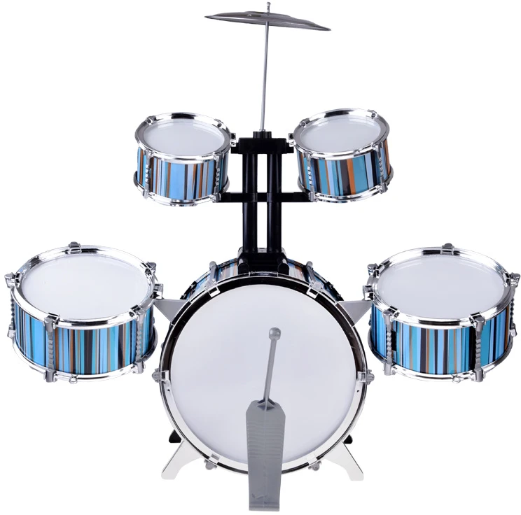 Jokomisiada Children's drum set 5 drums + stool included - mėlynas design IN0182