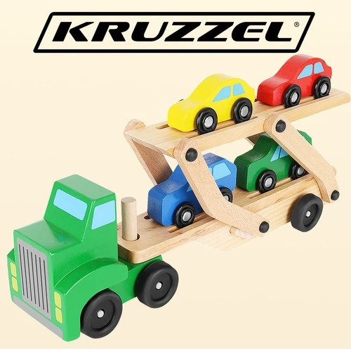 Medinis sunkvežimis, tralas su automobiliais Kruzzel