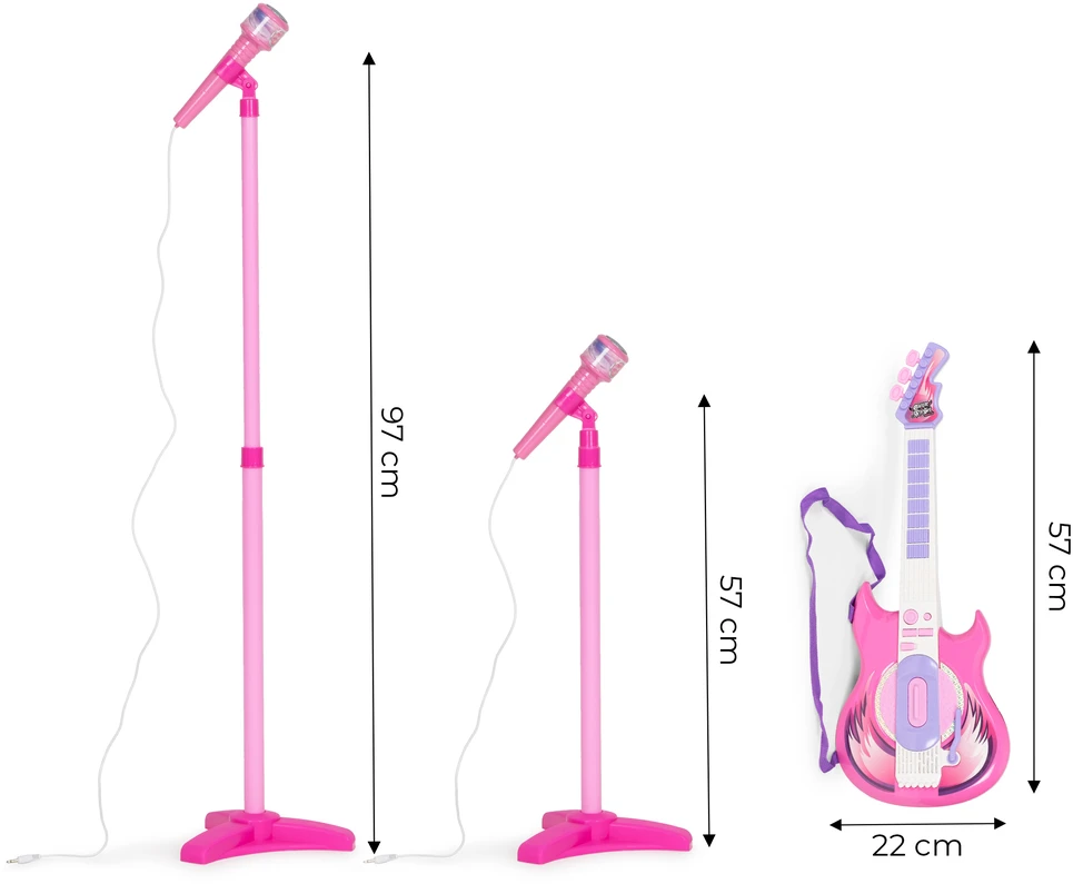 Multistore Elektrinė gitara su mikrofonu ir stovu vaikams