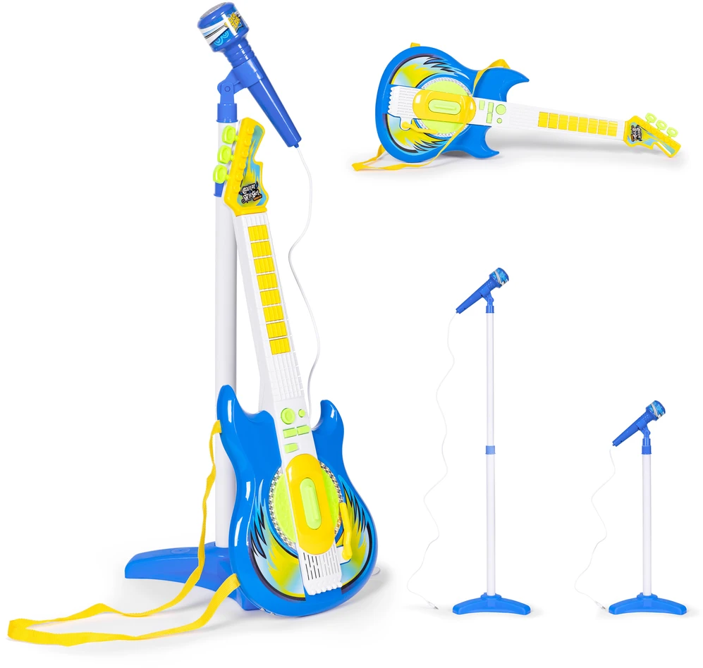 Multistore Elektrinė Gitara su Mikrofonu ir Stovu Vaikams