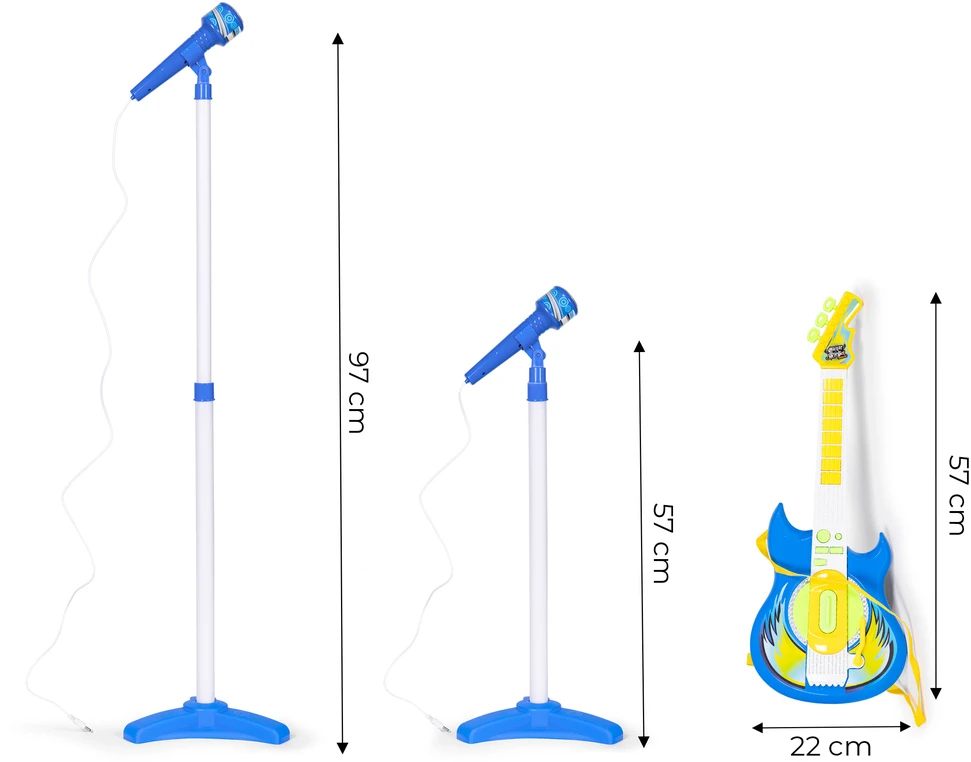 Multistore Elektrinė Gitara su Mikrofonu ir Stovu Vaikams