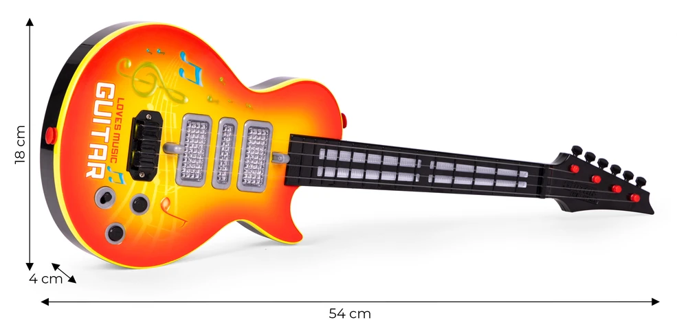 Multistore Rock Roko gitara vaikams, besimokantiems groti gitara infraraudonųjų spindulių melodijomis