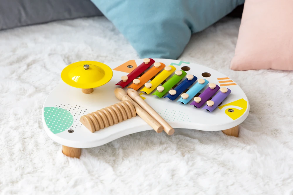 Muzikinis staliukas su cimbolais ECOTOYS +18 mėn.