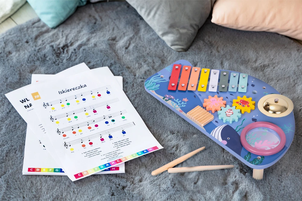 Muzikinis stalas su instrumentais, jūrų tema, ECOTOYS
