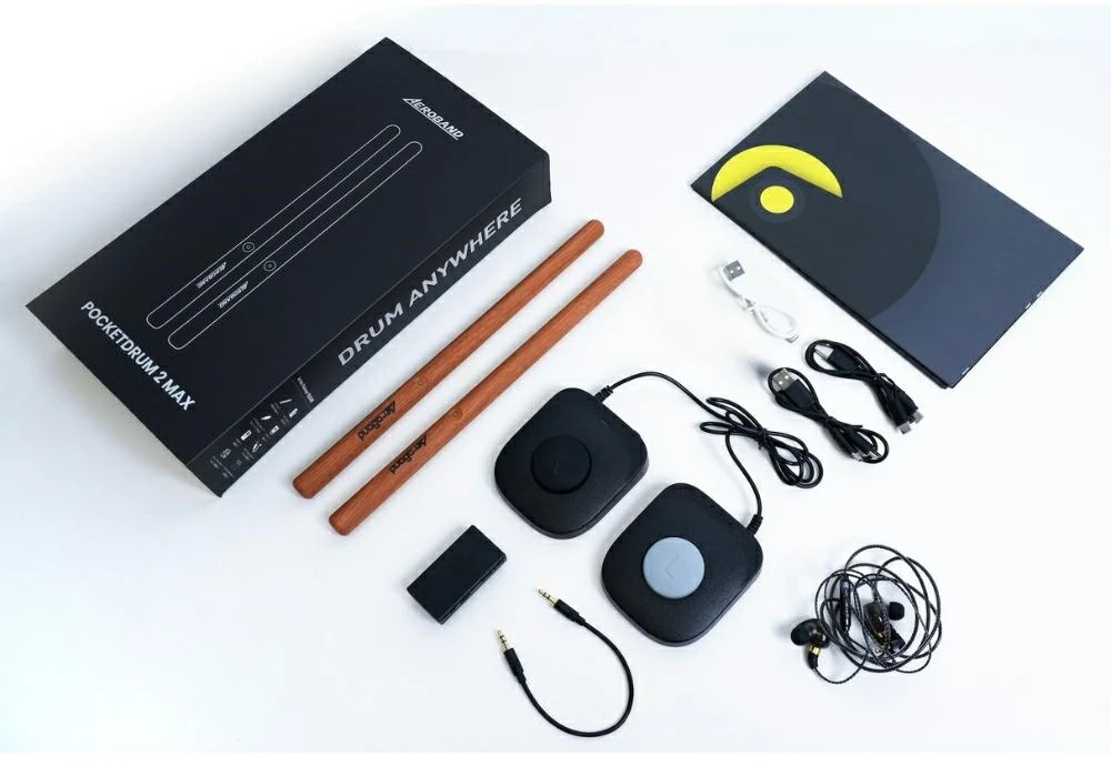 Nešiojamas elektroninis būgnų komplektas AeroBand PocketDrum 2 Max ruda