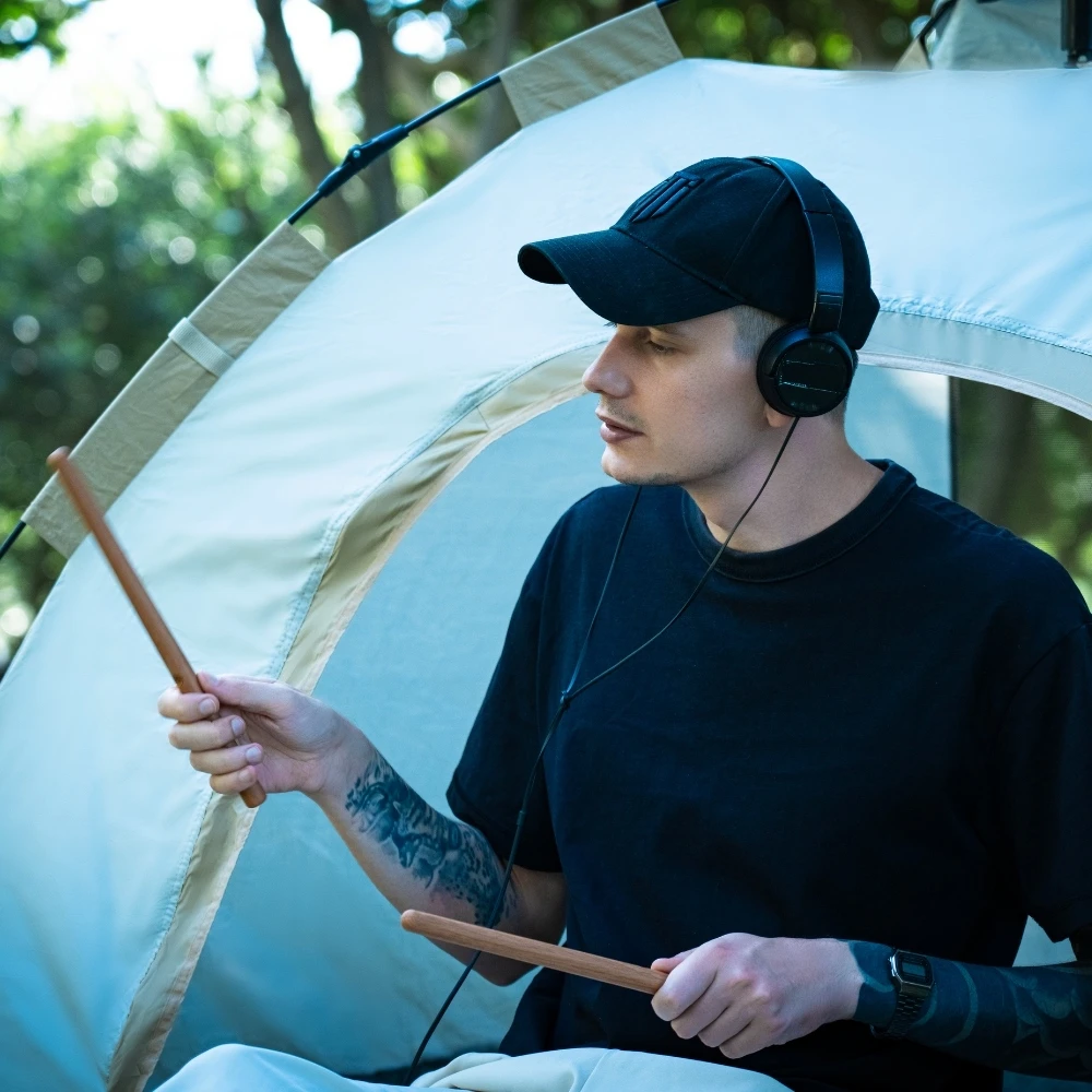 Nešiojamas elektroninis būgnų komplektas AeroBand PocketDrum 2 Max ruda