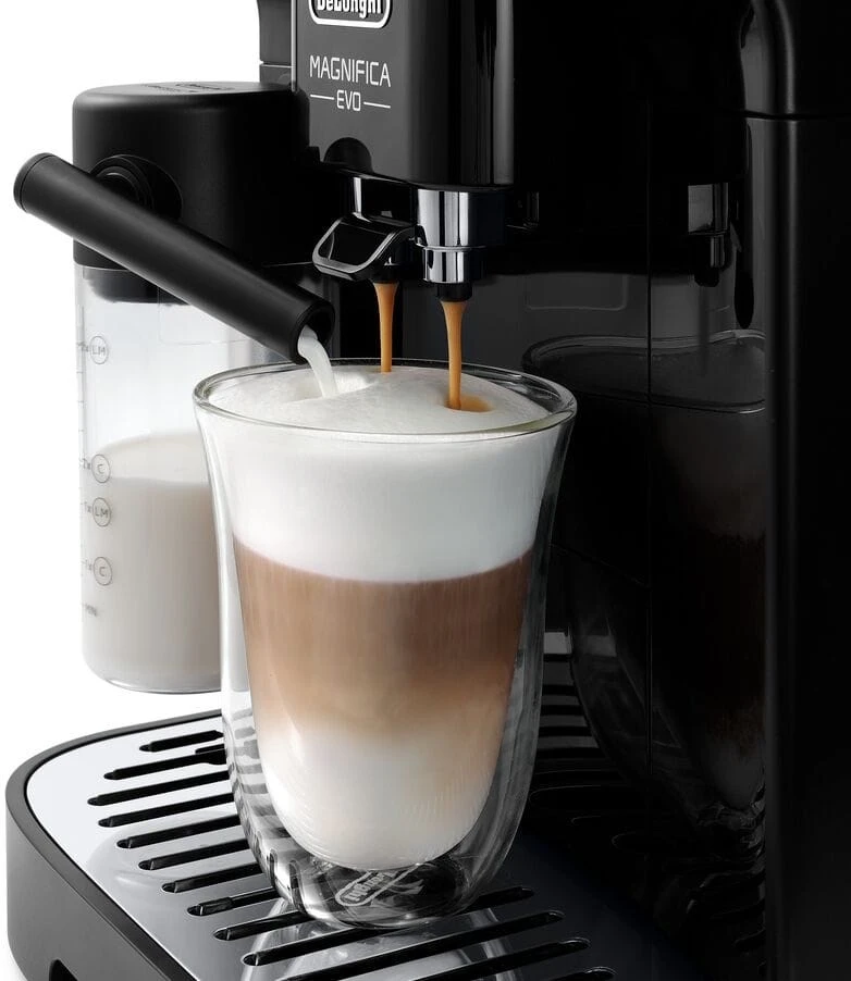 Kavos aparatas Delonghi | | ECAM290.51.B Magnifica Evo | Slėgis 15 bar | Su pieno plakikliu | Automatinis | 1450 W | Juodas
