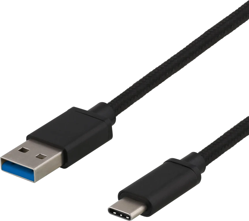 Deltaco USBC-1152 1m 3A 60W Juodas (Juodas) USB Kabelis