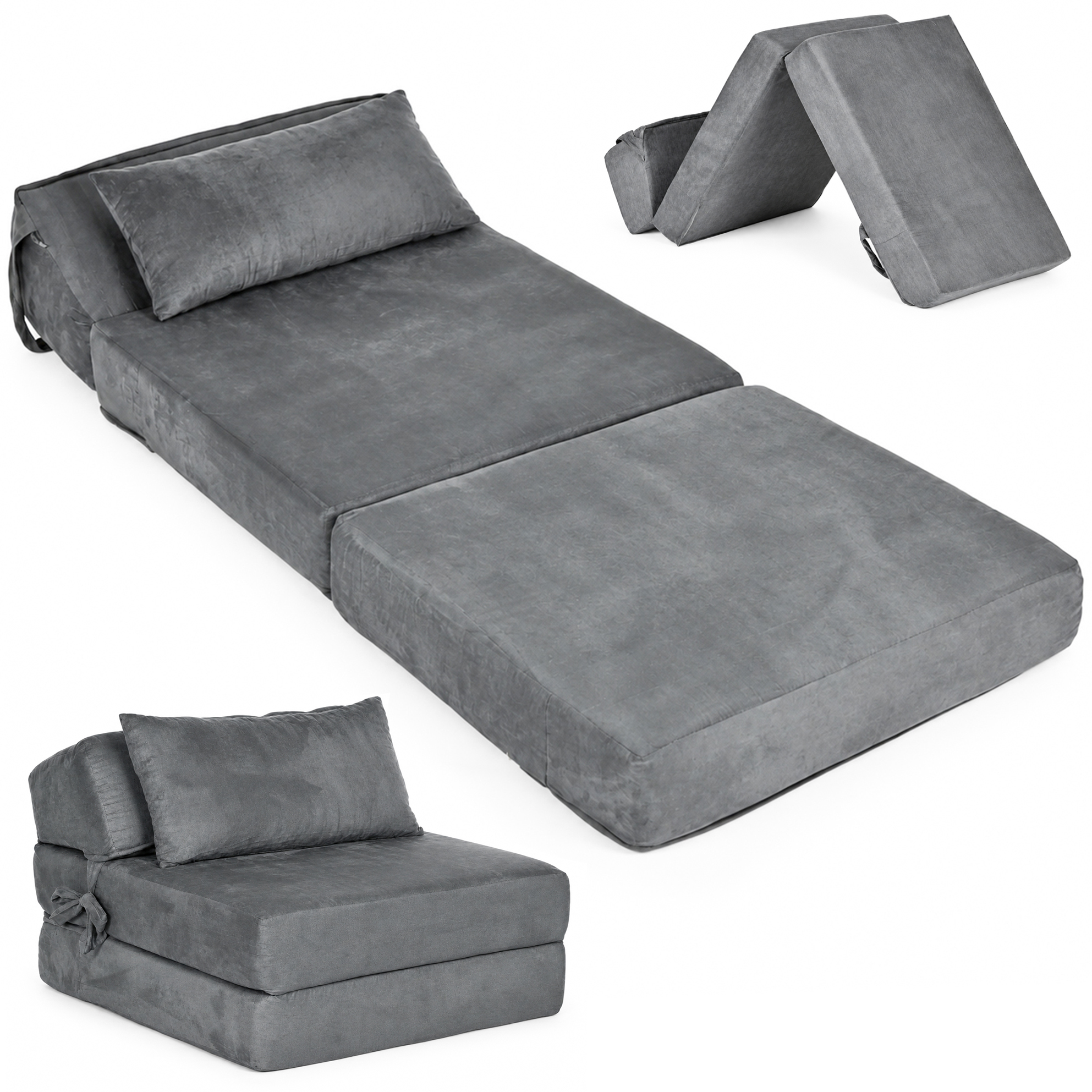 2-in-1 vienvietė išlankstoma poroloninė sofa-lova čiužinys 190×70 cm ModernHome aprašymas - Prekės nuotrauka