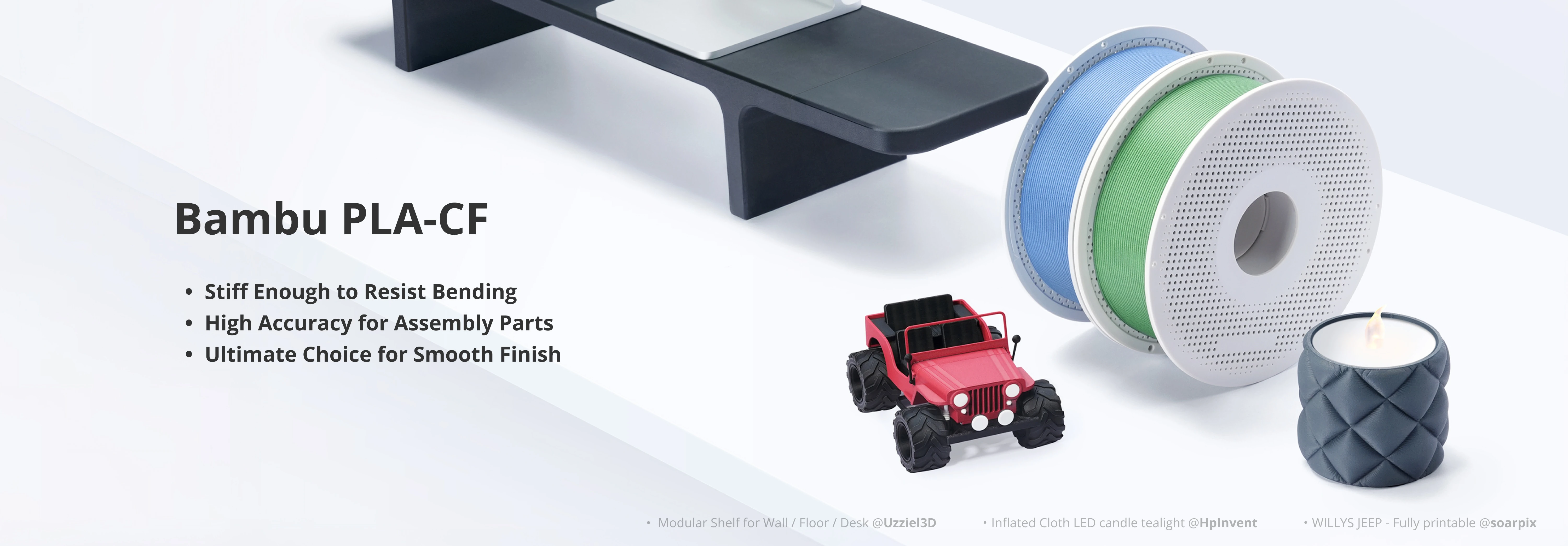 3D Plastikas – Filamentas PLA-CF With spool/Su rite Jeans mėlynos spalvos | 1.75 mm, 1kg | Bambu Lab aprašymas - Prekės nuotrauka