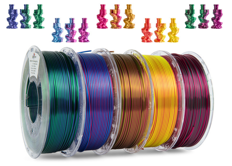 3D plastikas PLA blizgus dvipusis magic silk mix 5×0.25kg Spectrum aprašymas - Prekės nuotrauka