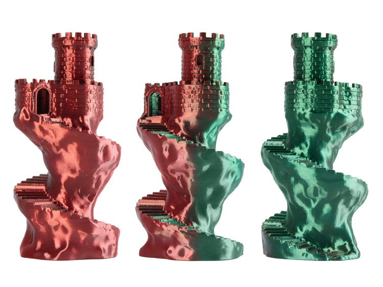 3D plastikas PLA dvipusis Magic silk FOREST FLAME (žalias, raudonas) 1kg Spectrum aprašymas - Prekės nuotrauka