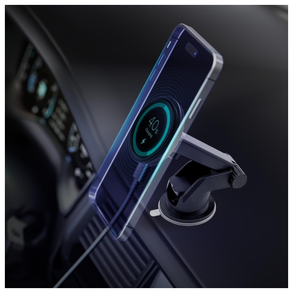 3MK Car MagCharger 15W indukcinis įkrovimo laikiklis priekiniam stiklui / prietaisų skydeliui, juodos spalvos aprašymas - Prekės nuotrauka