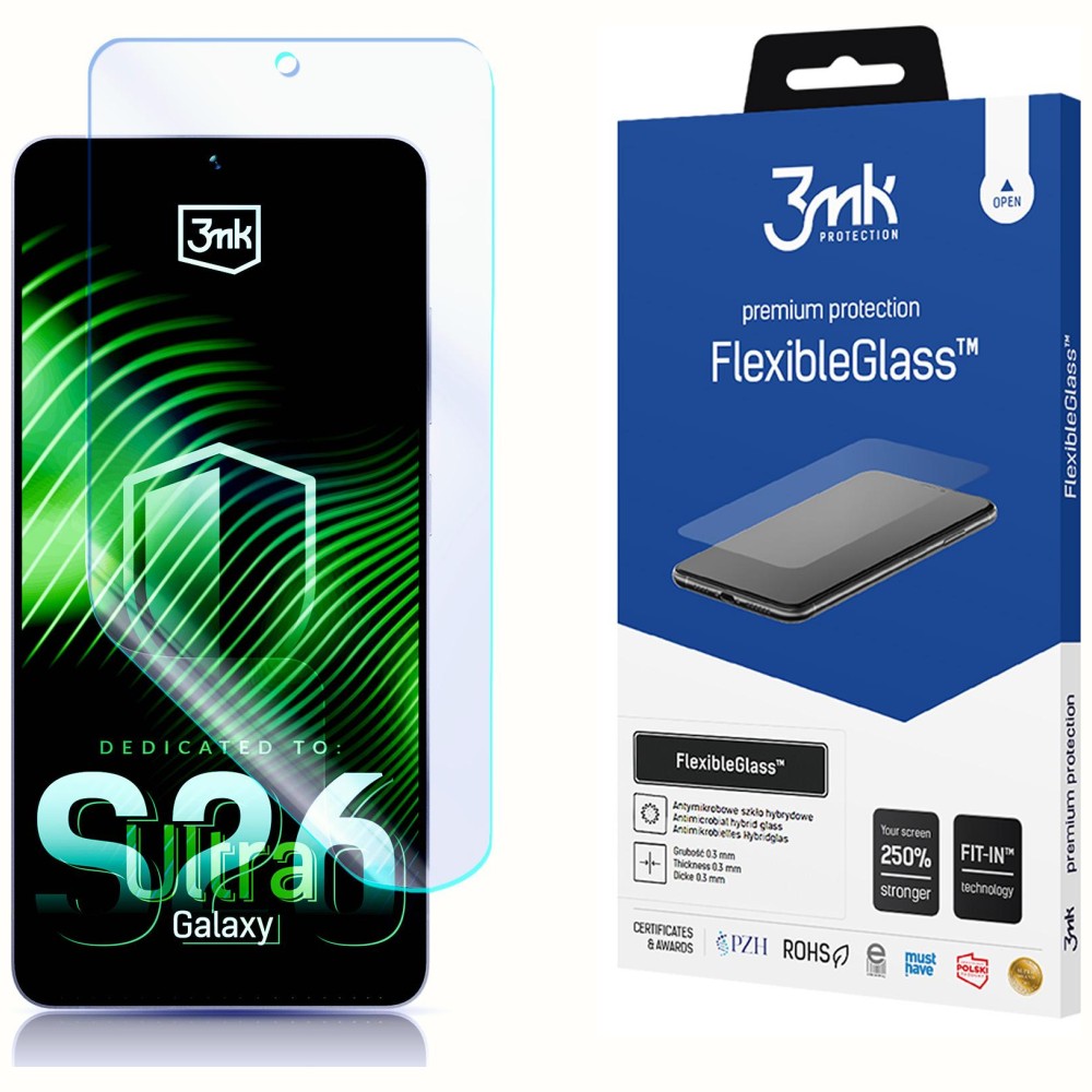 3MK FlexibleGlass hibridinis stiklas skirtas Samsung Galaxy S26 Ultra aprašymas - Prekės nuotrauka