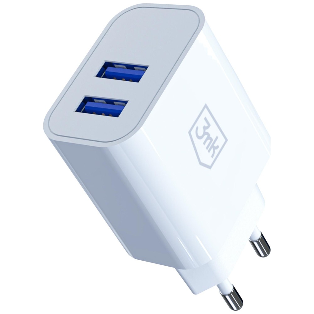 3mk FlowPower 10W 2.4A 2A balta aprašymas - Prekės nuotrauka