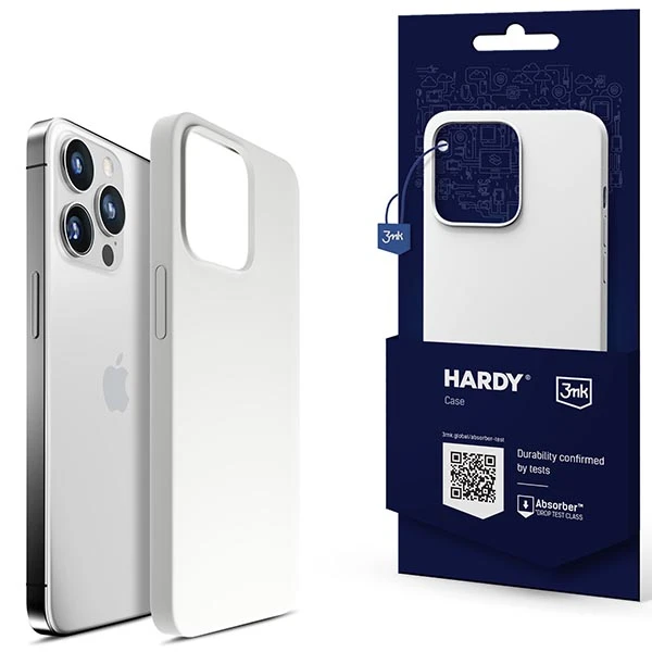 Dėklas 3Mk Protection 3mk Hardy silikoninis „MagCase“, skirtas „iPhone 15 Pro Max“ – baltas aprašymas - Prekės nuotrauka
