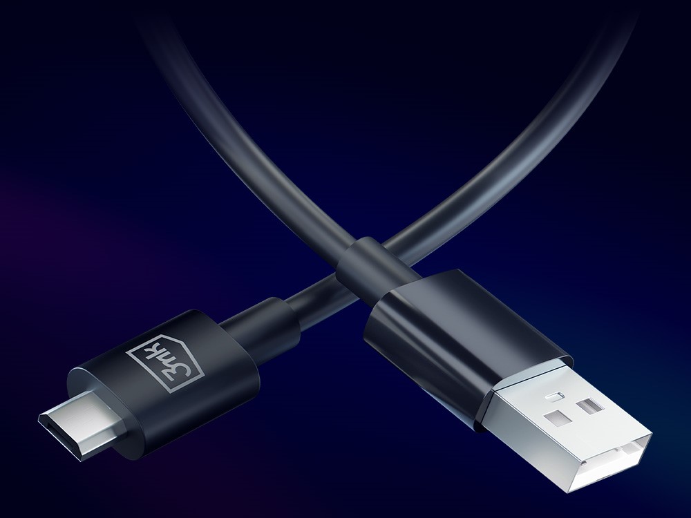 3MK Hyper kabelis USB-A – Micro USB 1,2 m 5V 2,4A juodos spalvos kabelis aprašymas - Prekės nuotrauka