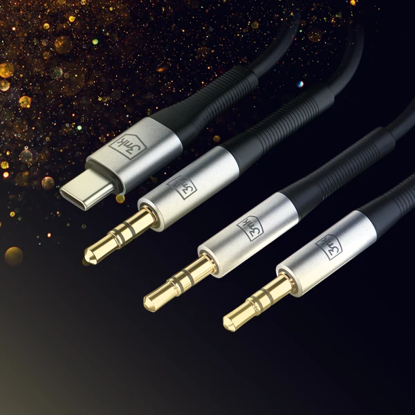 3MK kabelis AUX USB-C - Jack 3,5 mm 1m aprašymas - Prekės nuotrauka