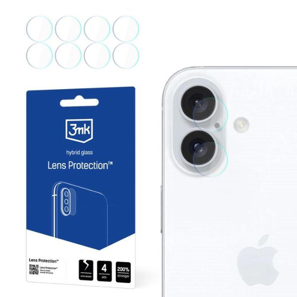 3MK Lens Protect iPhone 16 Plus 6.7″ fotoaparato objektyvo apsauga 4 vnt. aprašymas - Prekės nuotrauka